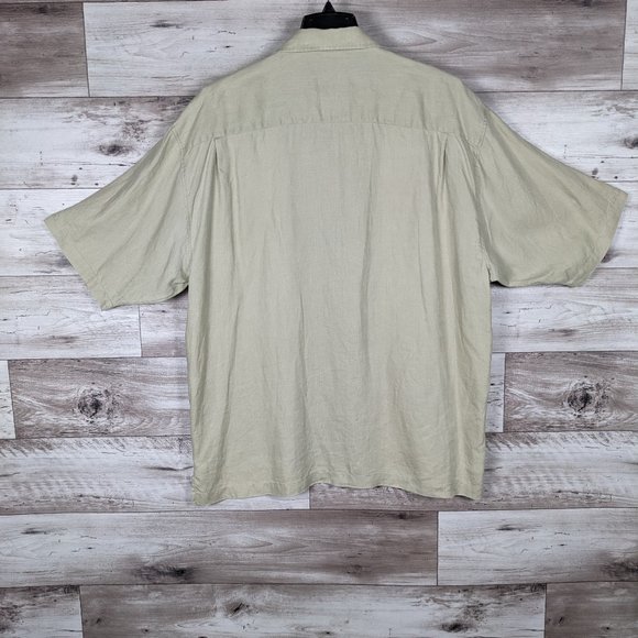 BAHIO* Men's Short Sleeve Button Down Straight Hem 100% Linen Shirt~ Size 2X - Picture 2 of 15
